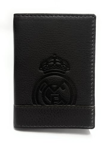 👝 Cartera Real Madrid Oficial Piel 100% con Protección RFID | Marrón Clásico